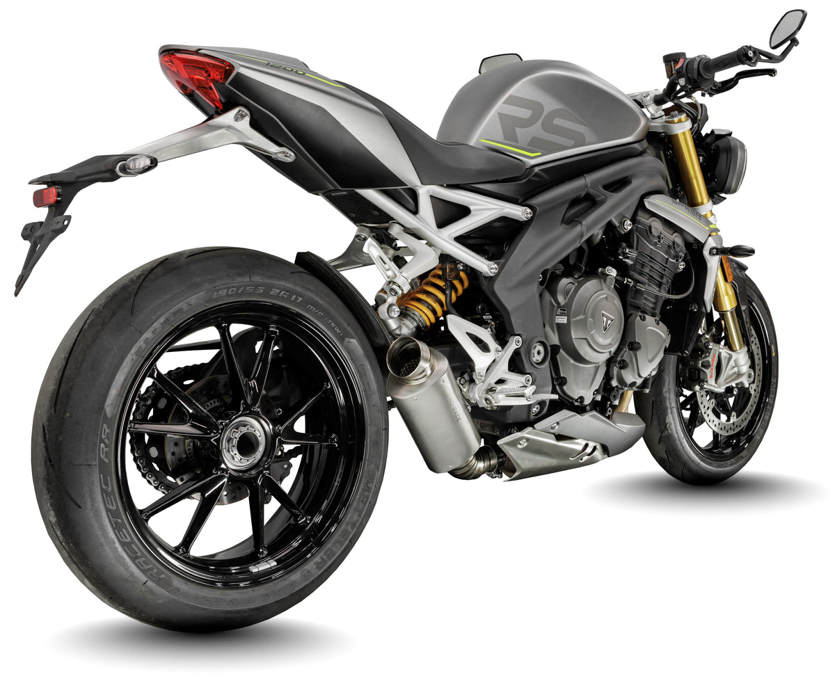 Triumph Speed Triple 1200 RS & RR 2021-2024 TRI-OVAL Titanium slip-on exhaust (Low Mount) Pro-Race exhaust systems