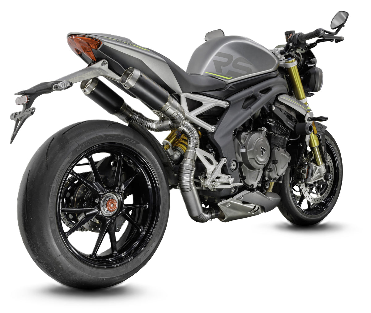 Triumph Speed Triple 1200 RS & RX 2025-2026 GP-R2 slip-on exhaust (Under-Seat System)  Pro-Race exhaust systems