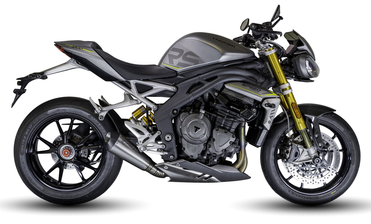 Triumph Speed Triple 1200 RS & RX 2025-2026 EVO-XC Titanium slip-on exhaust (Low Mount)  Pro-Race exhaust systems